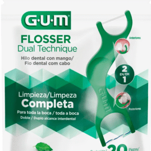 Hilo dental con mango GUM Flosser Original menta x20
